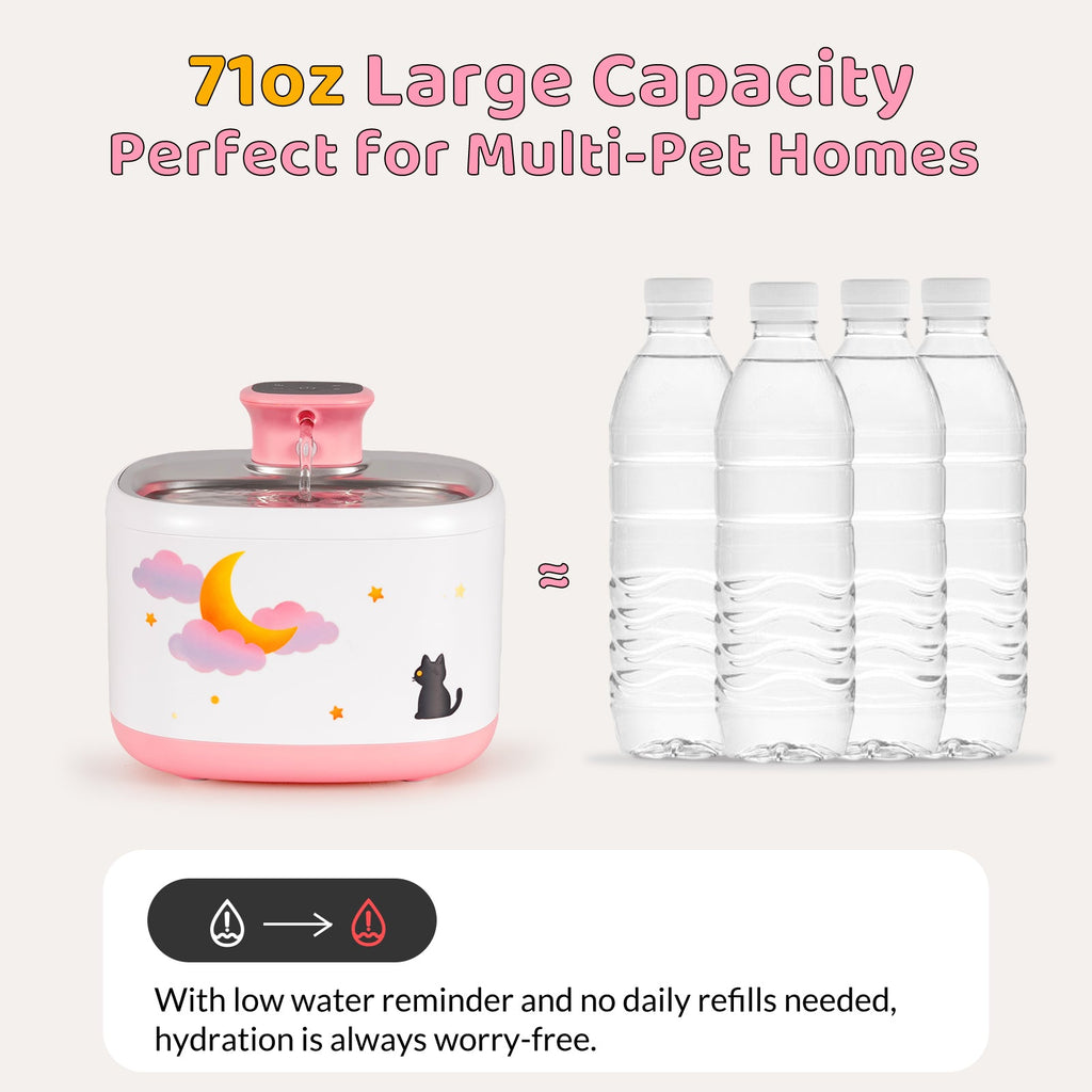 71oz Moonlight Wireless Smart Water Fountain