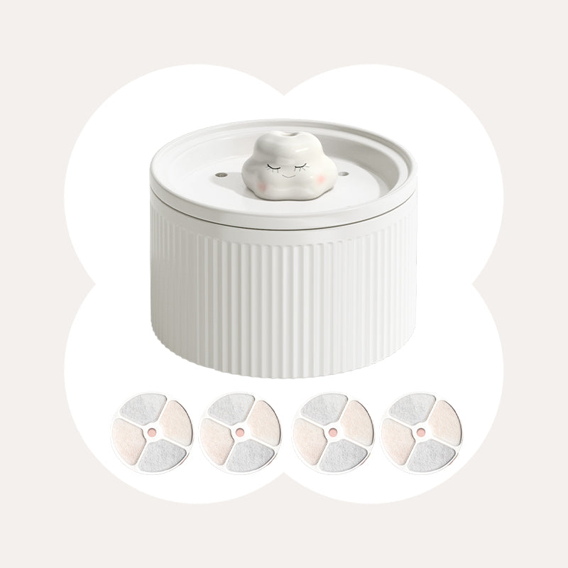 50oz Cloud Cat Water Fountain: Enhanced Filtering for Refreshing Hydration