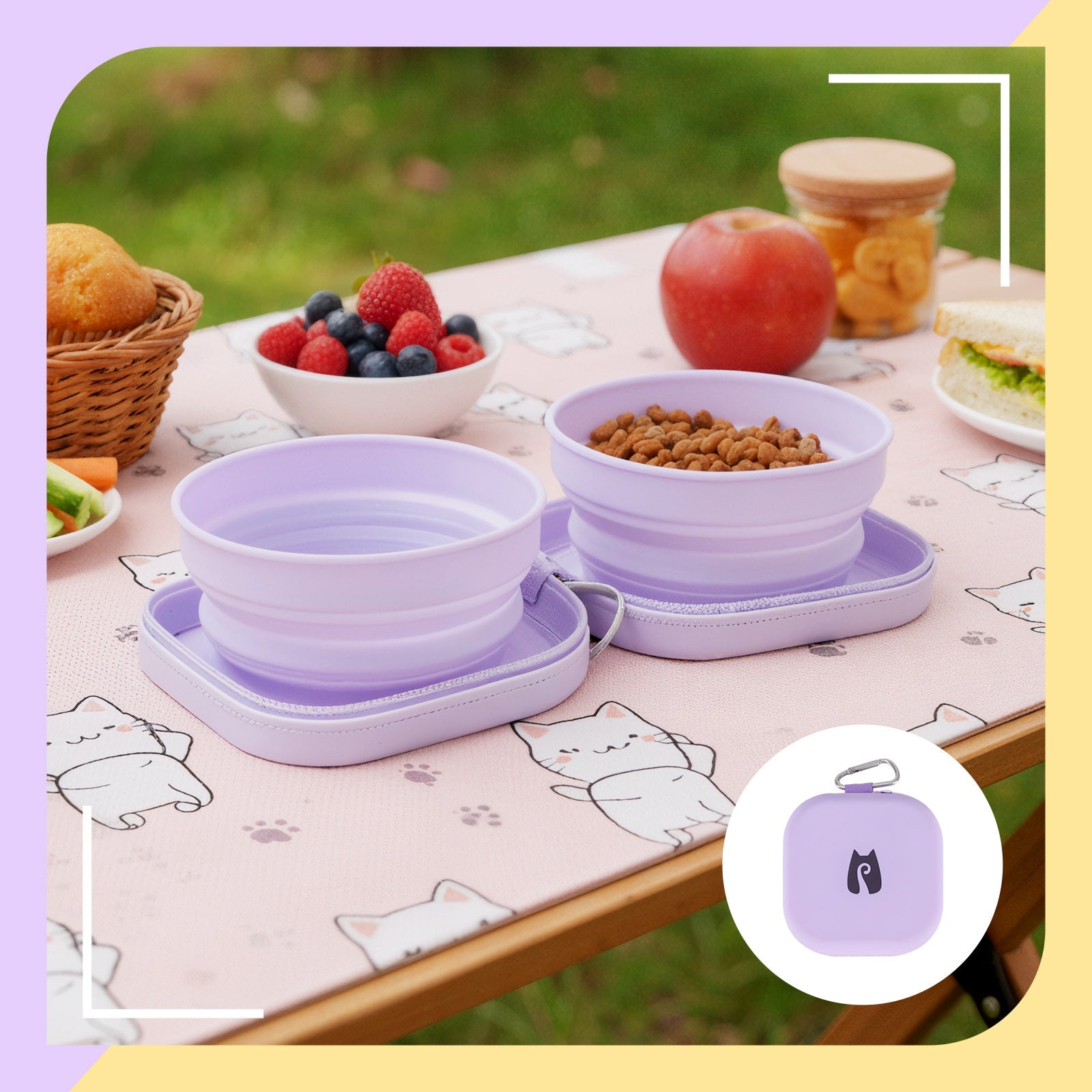 20oz Portable Double Cat Bowl