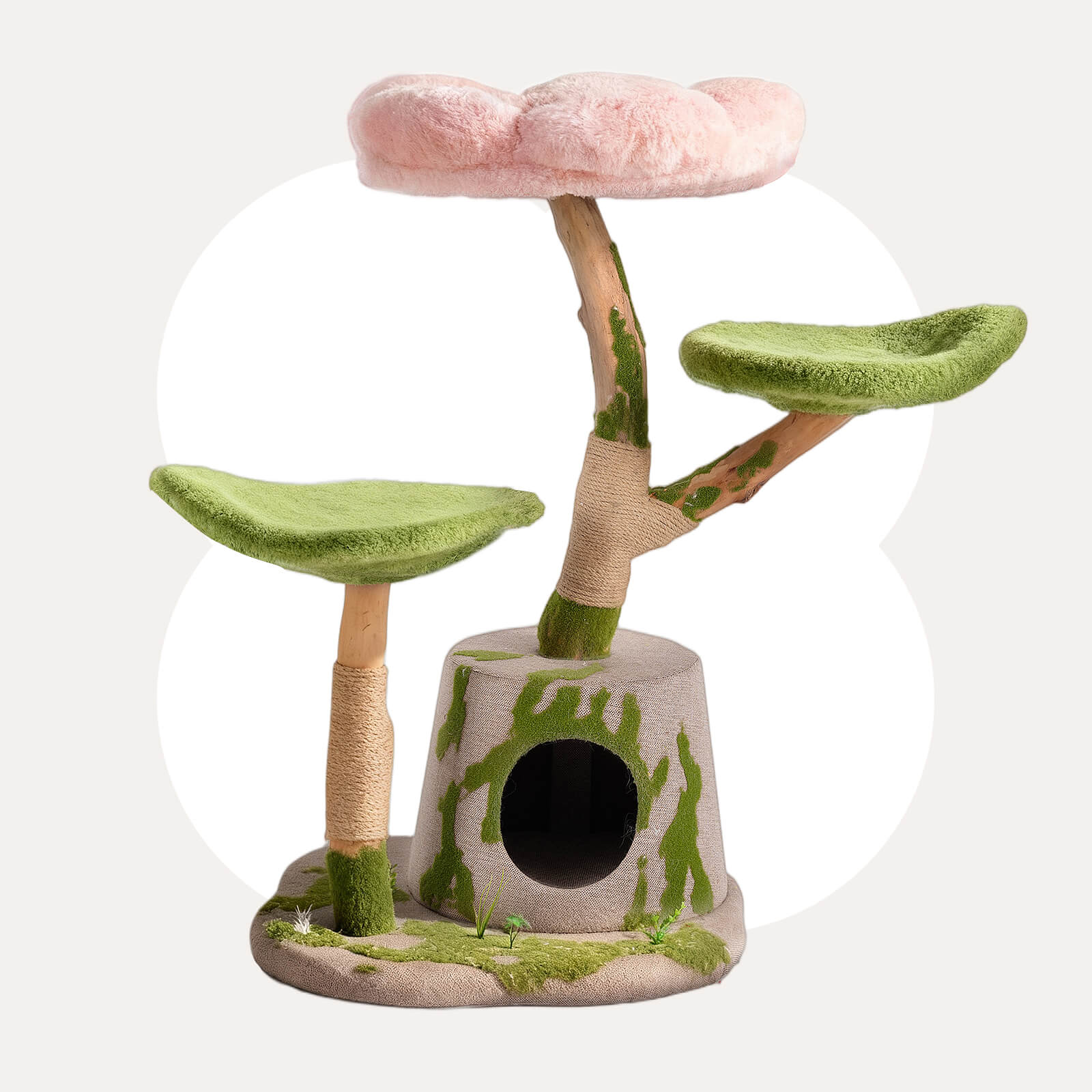 Enchanted Blossom Solid Wood Cat Tree