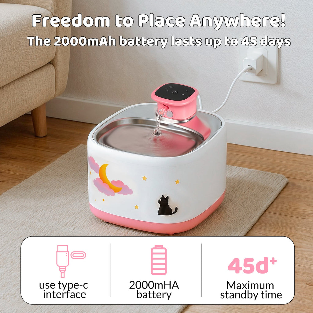 71oz Moonlight Wireless Smart Water Fountain