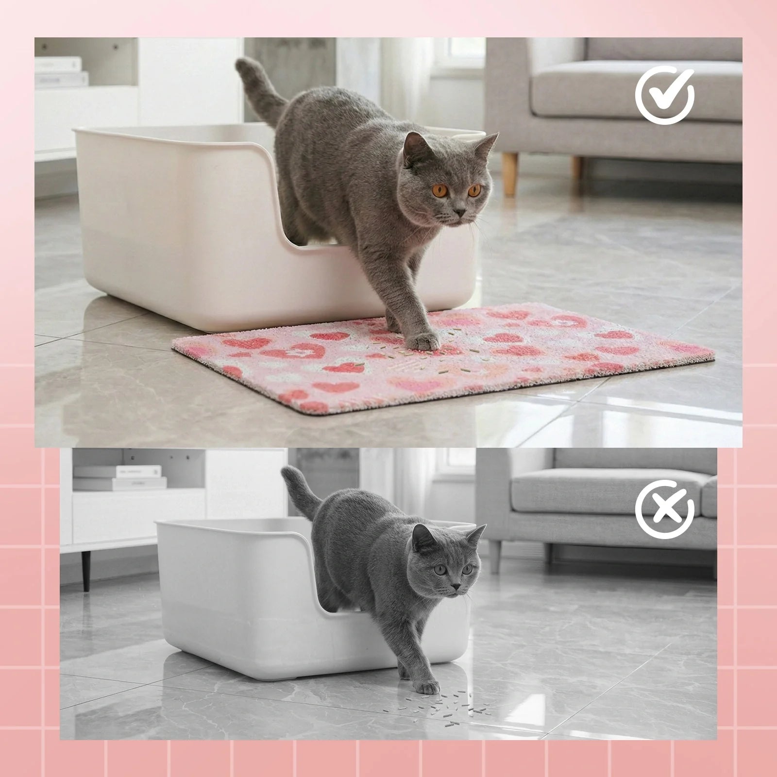 Sweetie Heart Cat Litter Mat