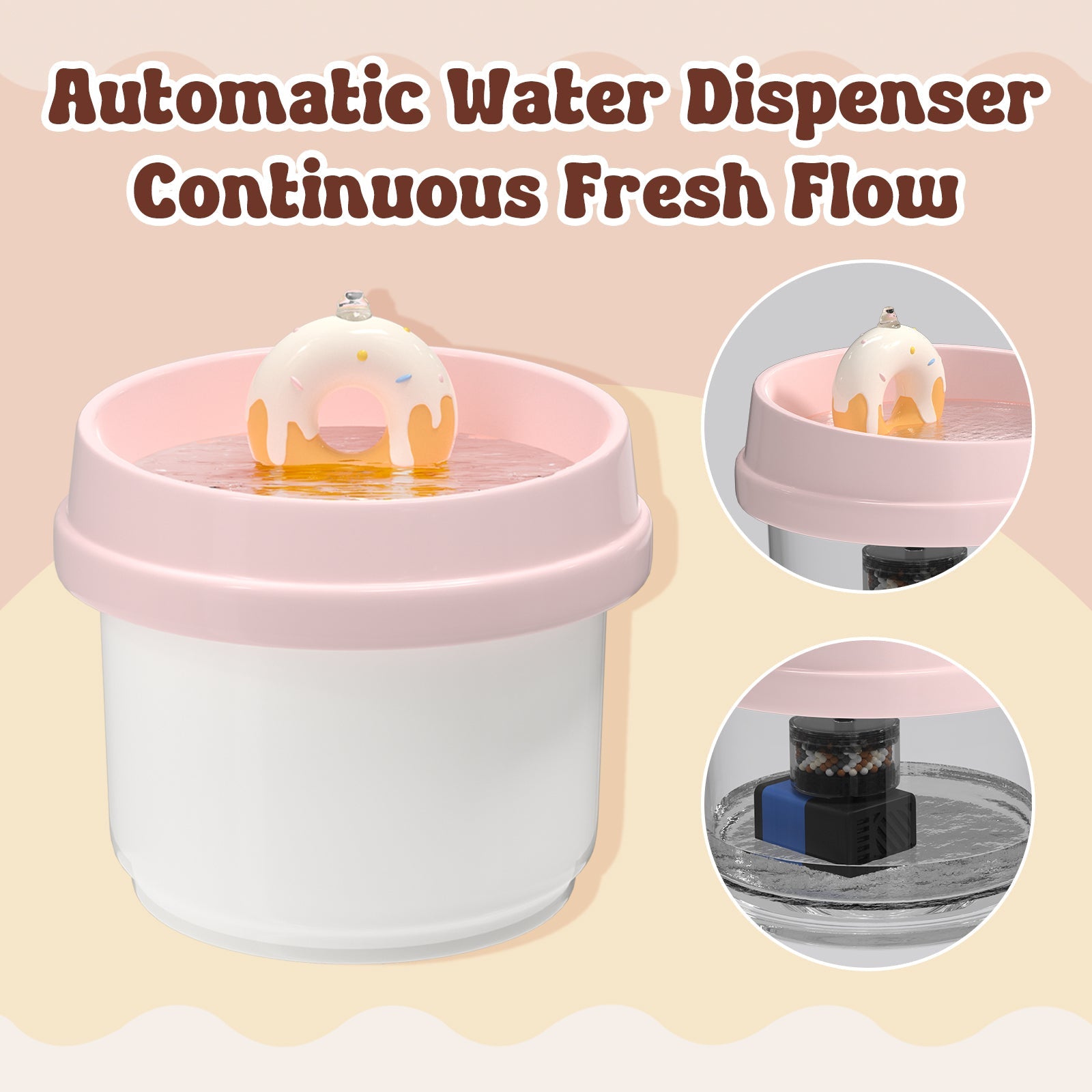 42oz Donut Style Cat Water Fountain