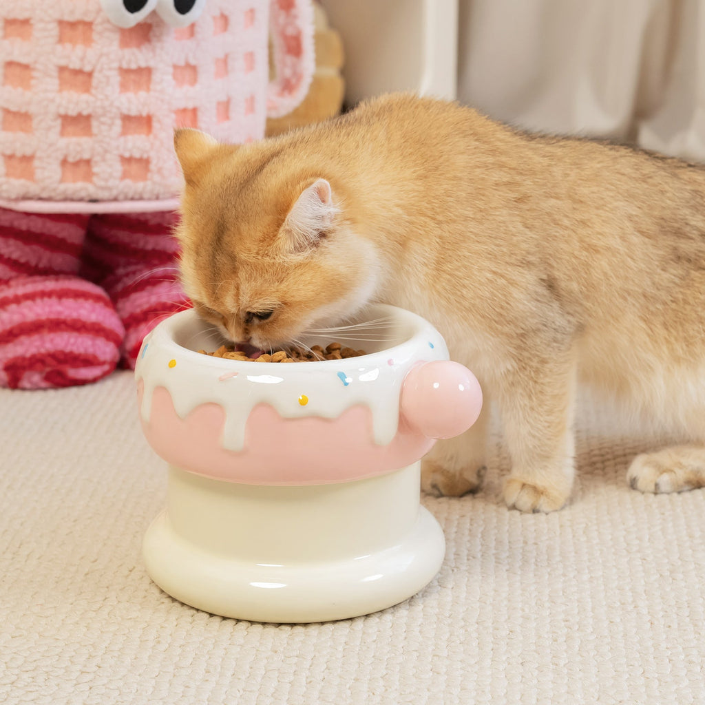 27oz Donut Style Cat Bowl Set