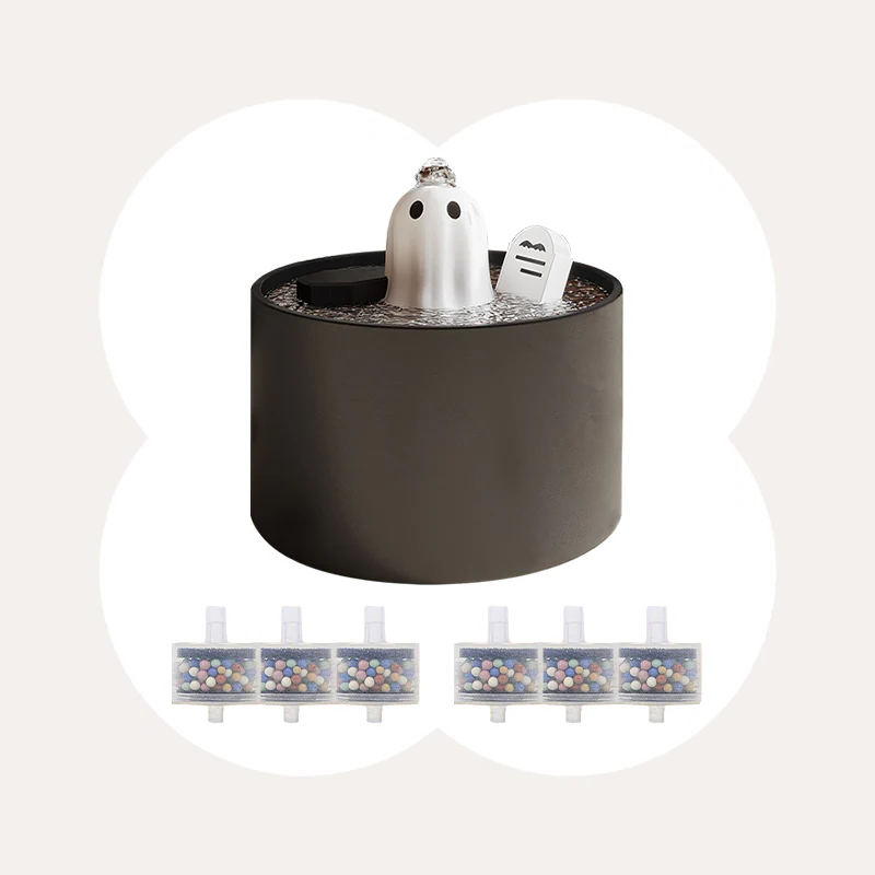 50oz/1.5L Ghost Drinking Fountain-Elevate Your Cat's Hydration
