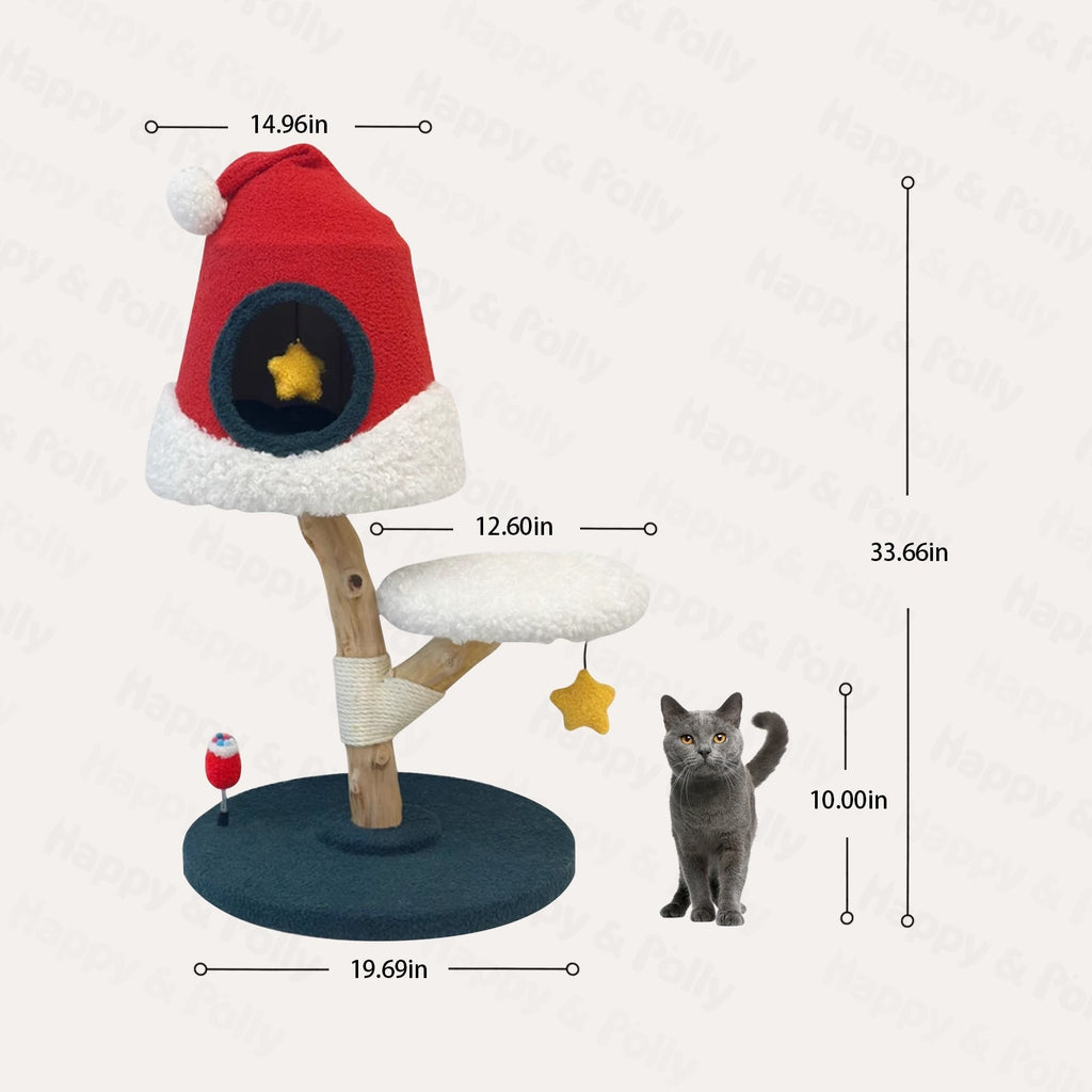 Santa Hat Cat Tree