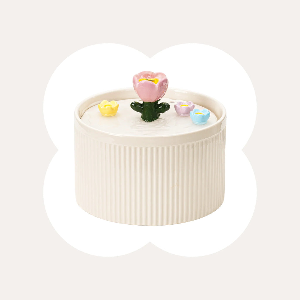 42oz Tulip Garden Cat Water Fountain