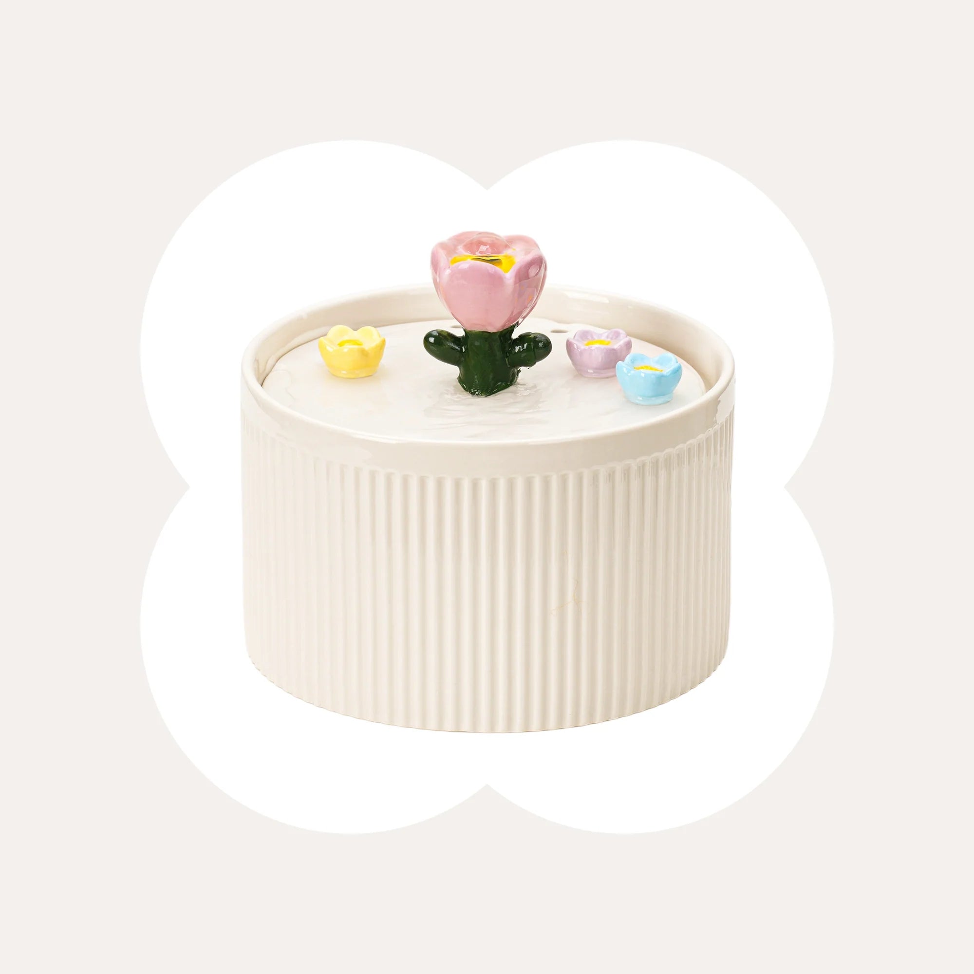 42oz Tulip Garden Cat Water Fountain