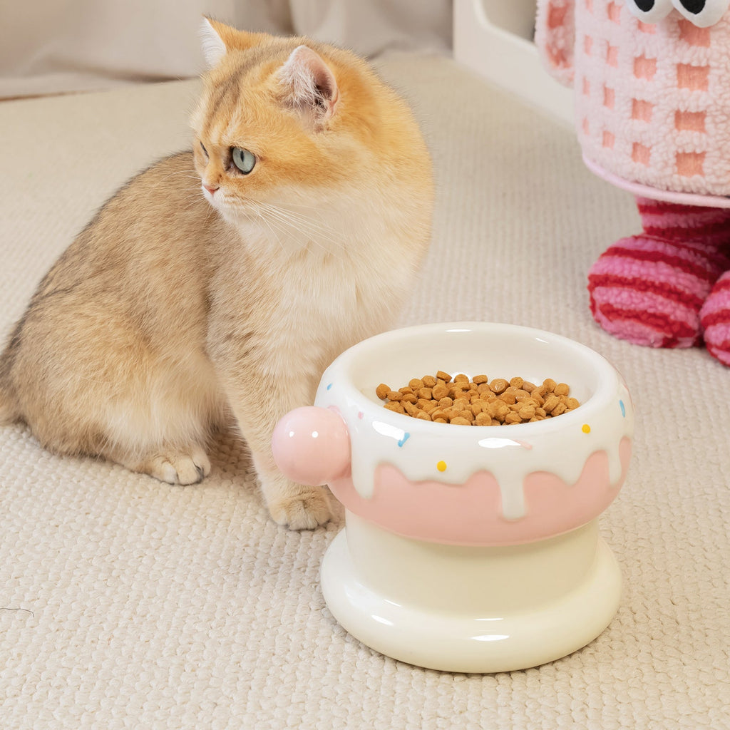 27oz Donut Style Cat Bowl Set