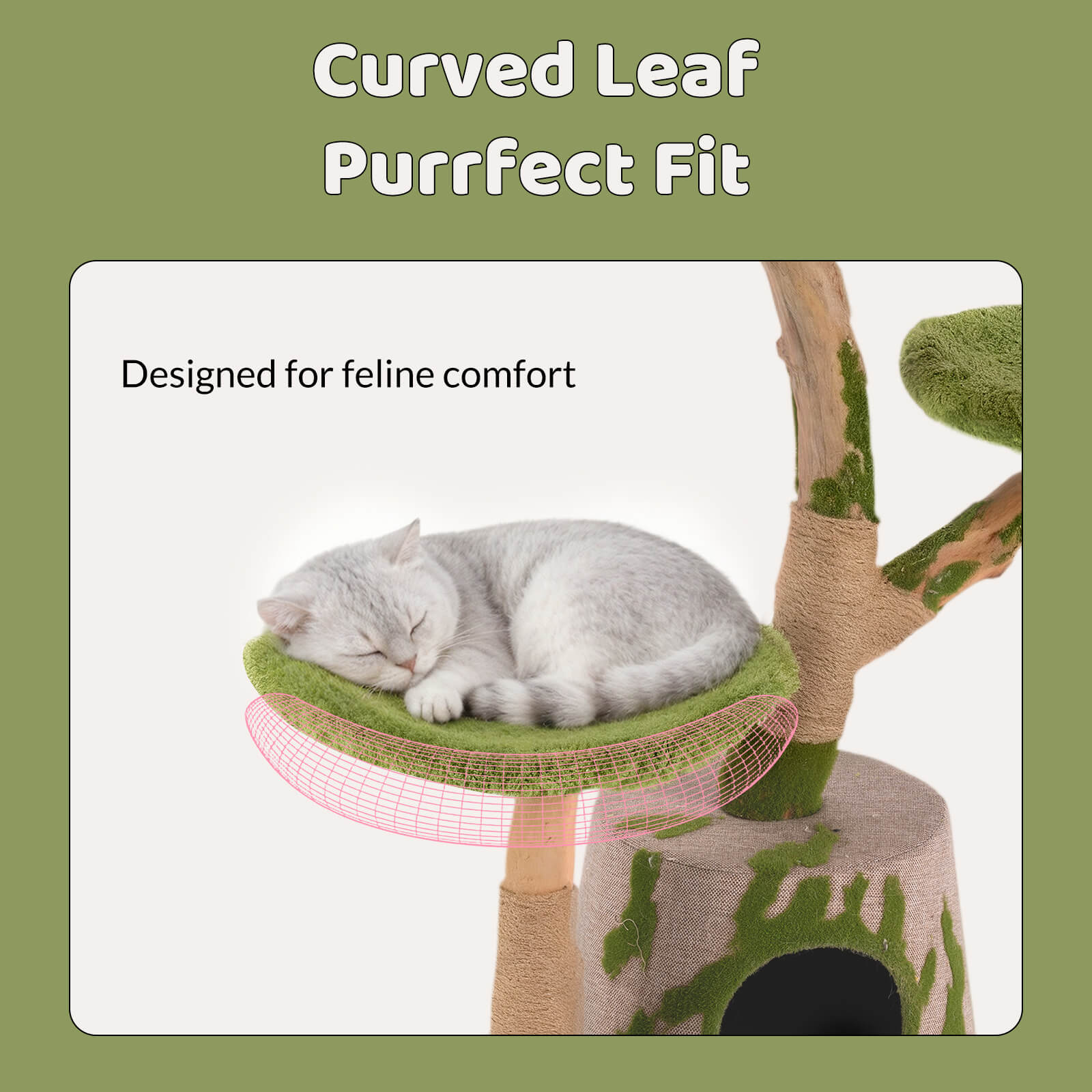 Enchanted Blossom Solid Wood Cat Tree