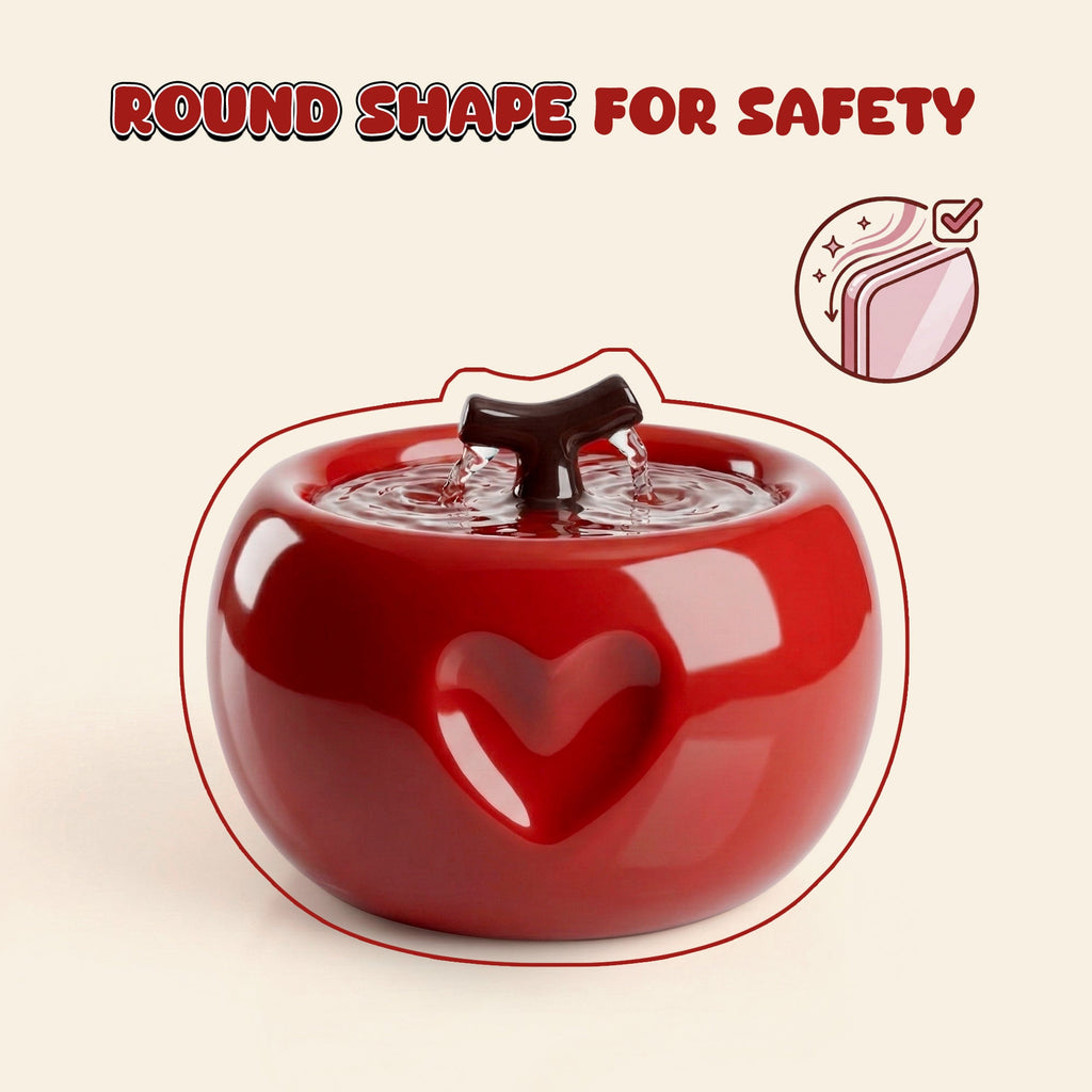 50oz Love Apple Cat Water Fountain