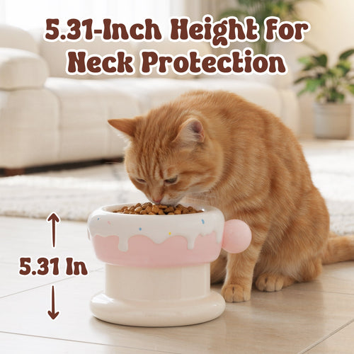 27oz Donut Style Cat Bowl Set