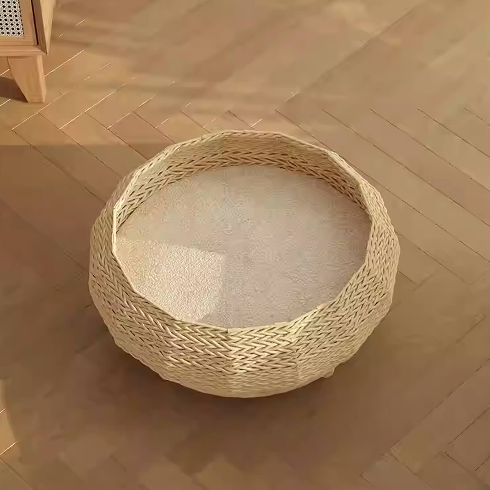 Handwoven Rattan Wood Cat Bed