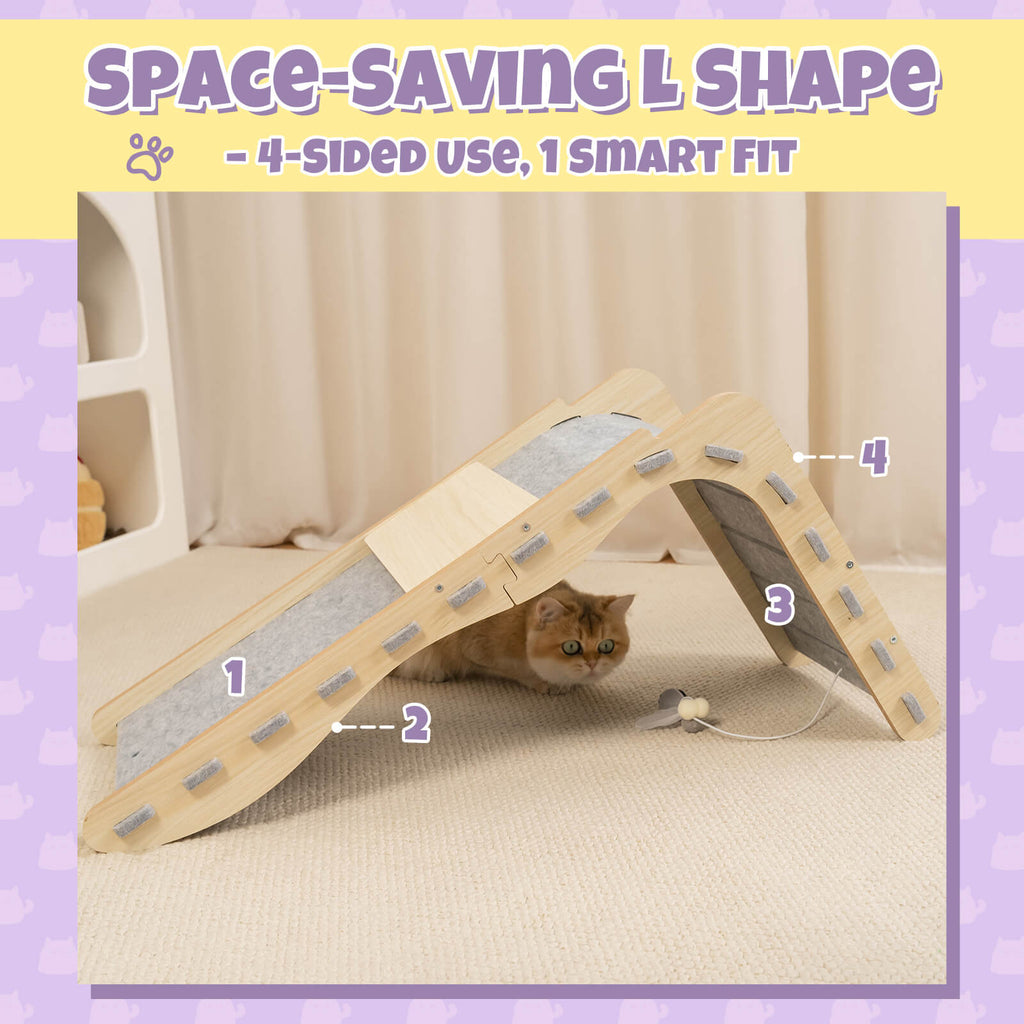Modern Felt L-Shape Cat Scratcher