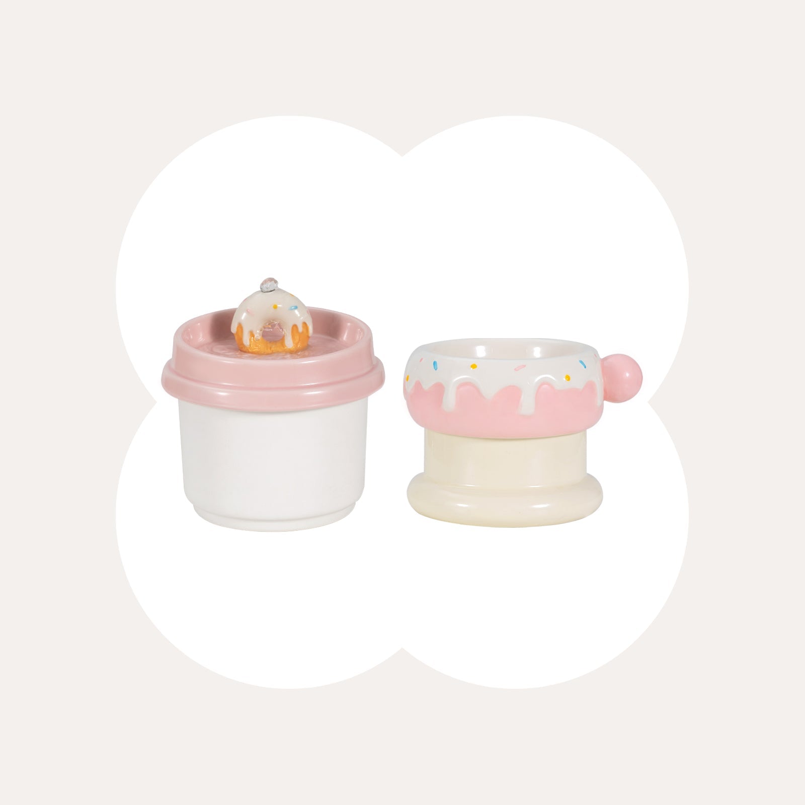 27oz Donut Style Cat Bowl Set