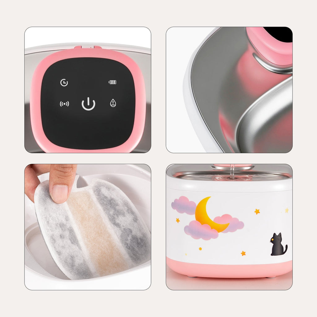 71oz Moonlight Wireless Smart Water Fountain