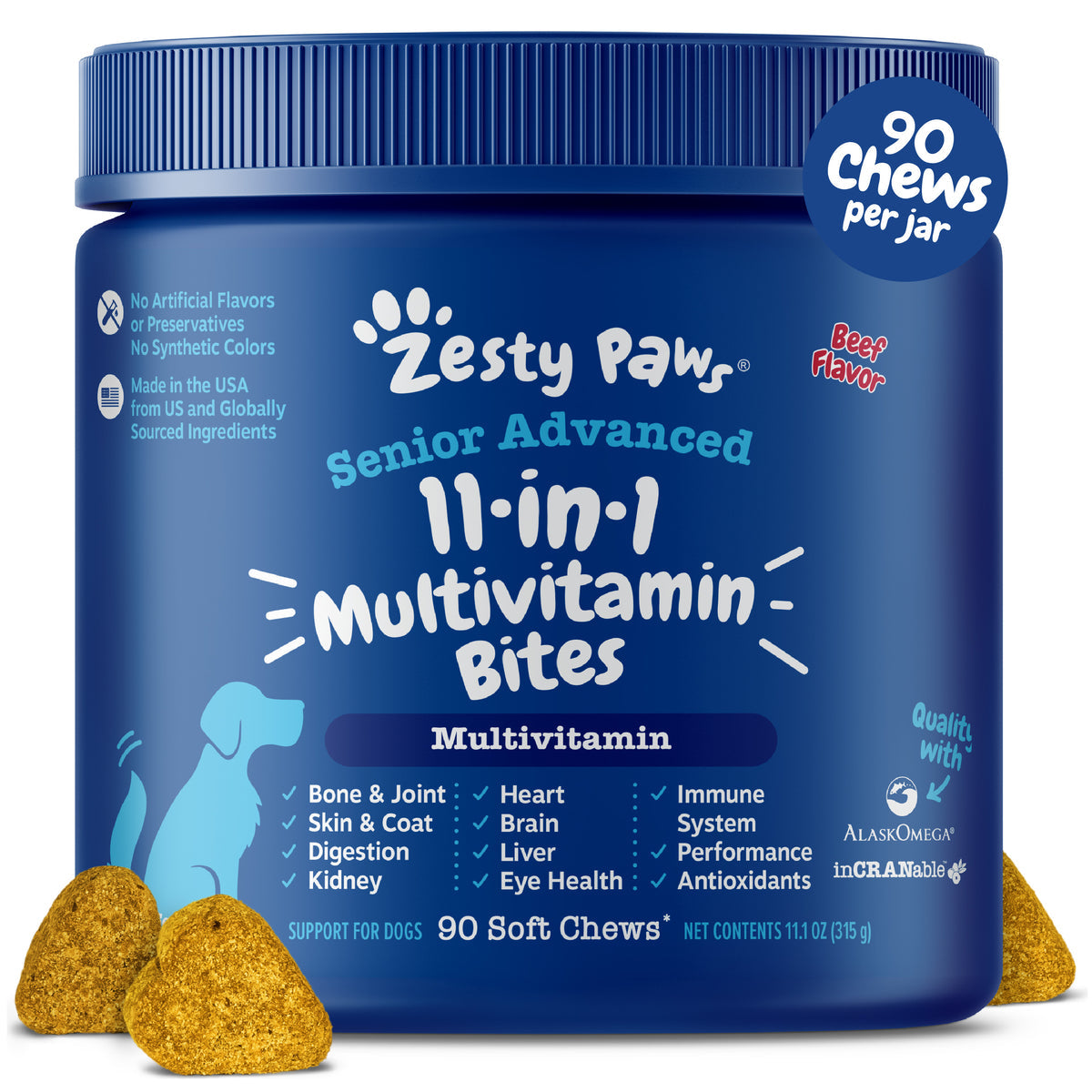 Senior Advanced 11-in-1 Multivitamin Bites for Senior Dogs