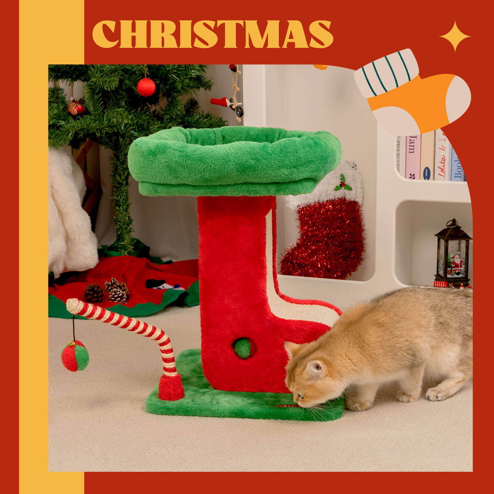 Christmas Boot Cat Scratching Post