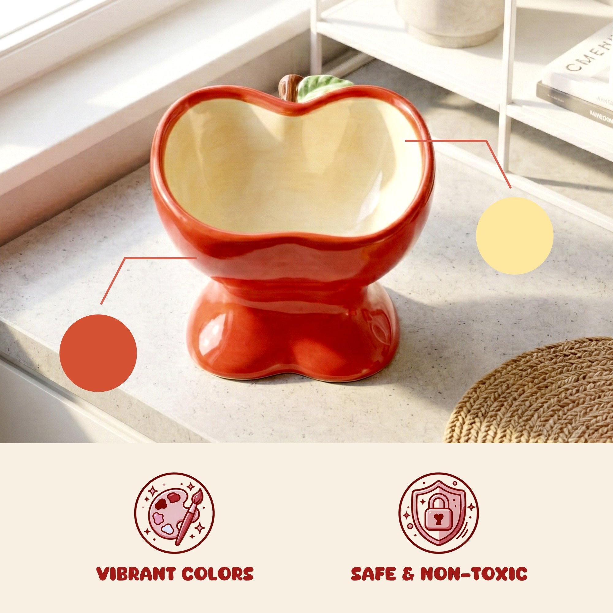 9oz Apple Bliss Elevated Cat Bowl