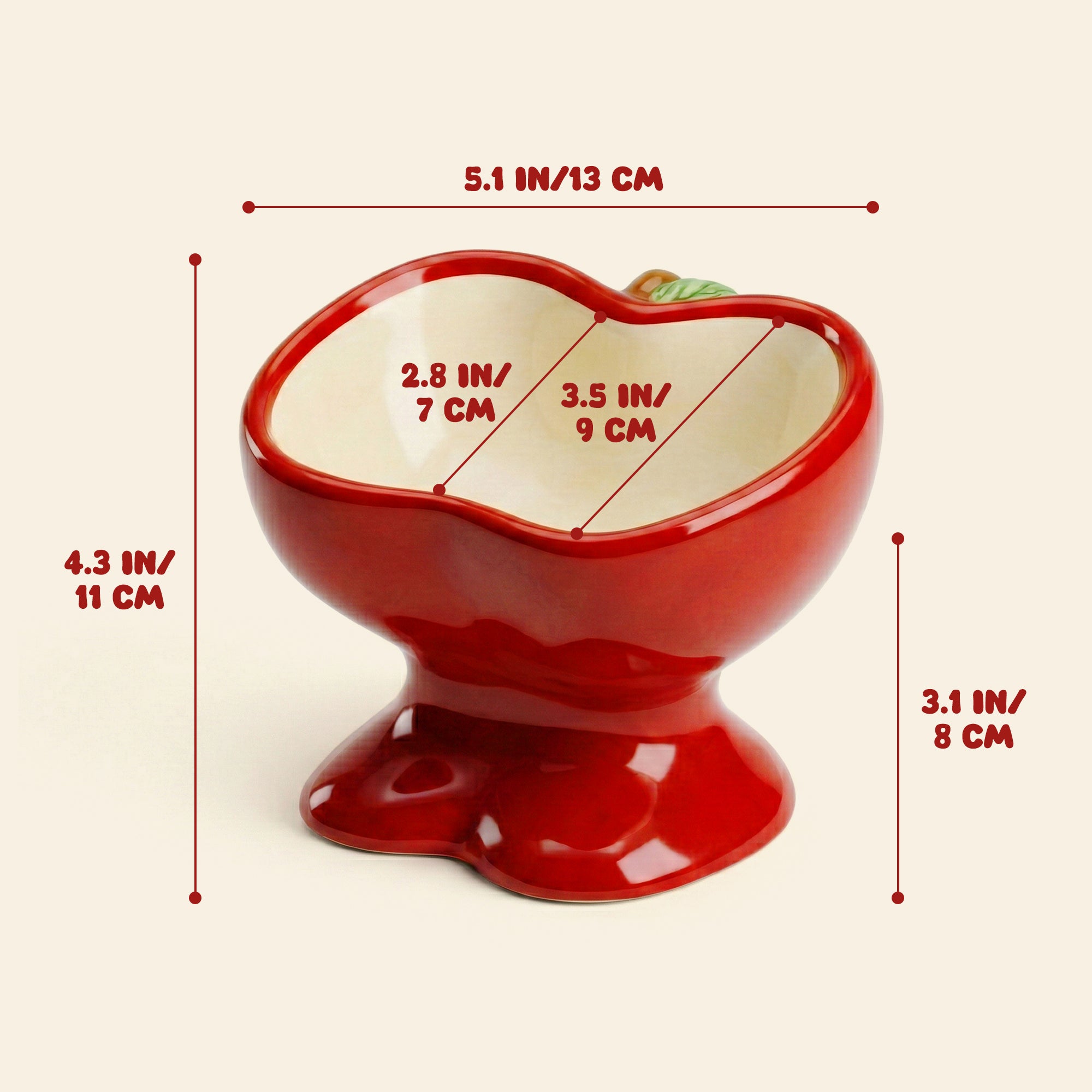 9oz Apple Bliss Elevated Cat Bowl