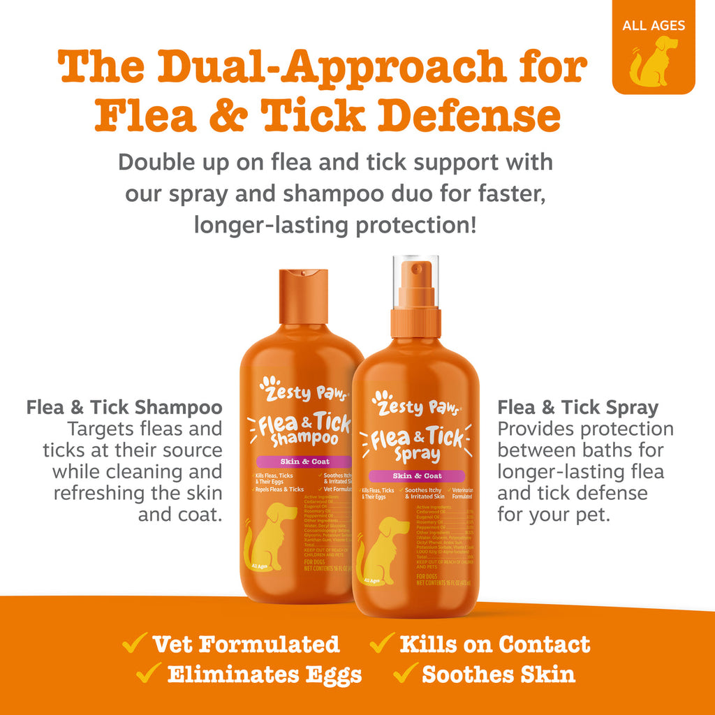Flea & Tick Shampoo + Spray | Bundle for Dogs