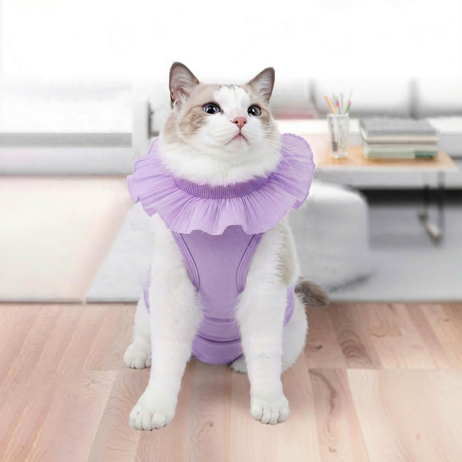 Soft Cotton Post-Surgery Cat Recovery Suit