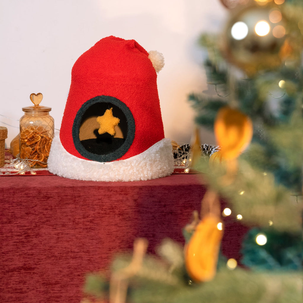 Christmas Santa Hat Cat Bed