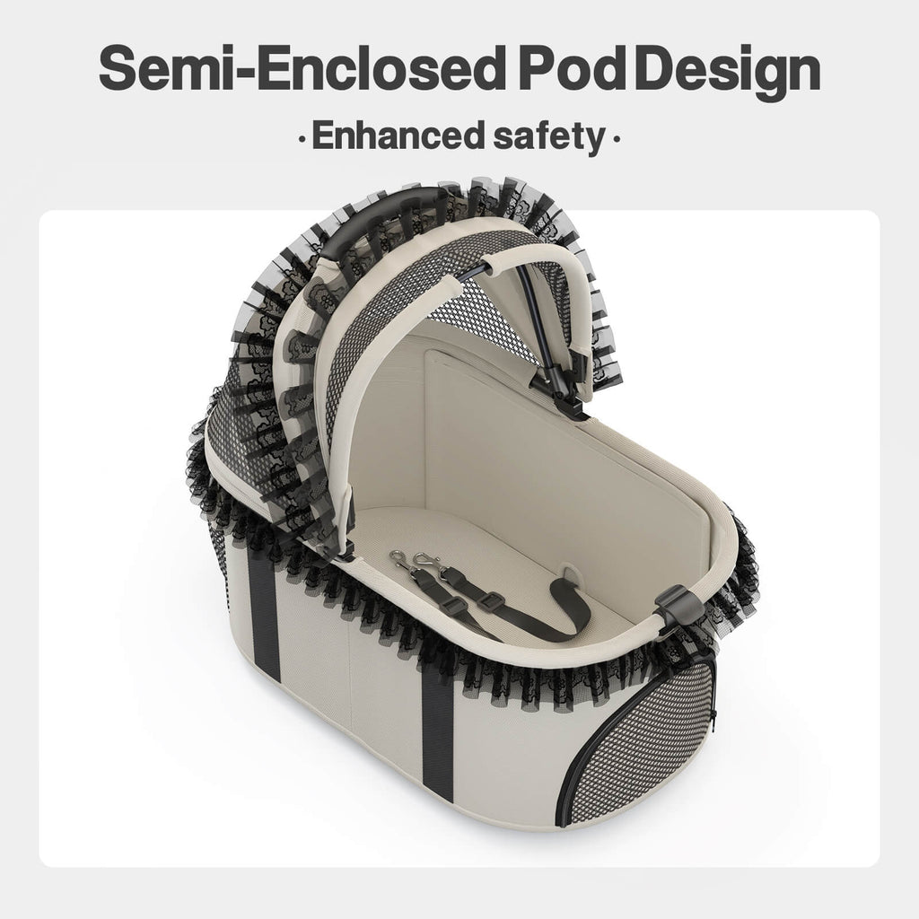Foldable Pet Stroller with Detachable Carrier