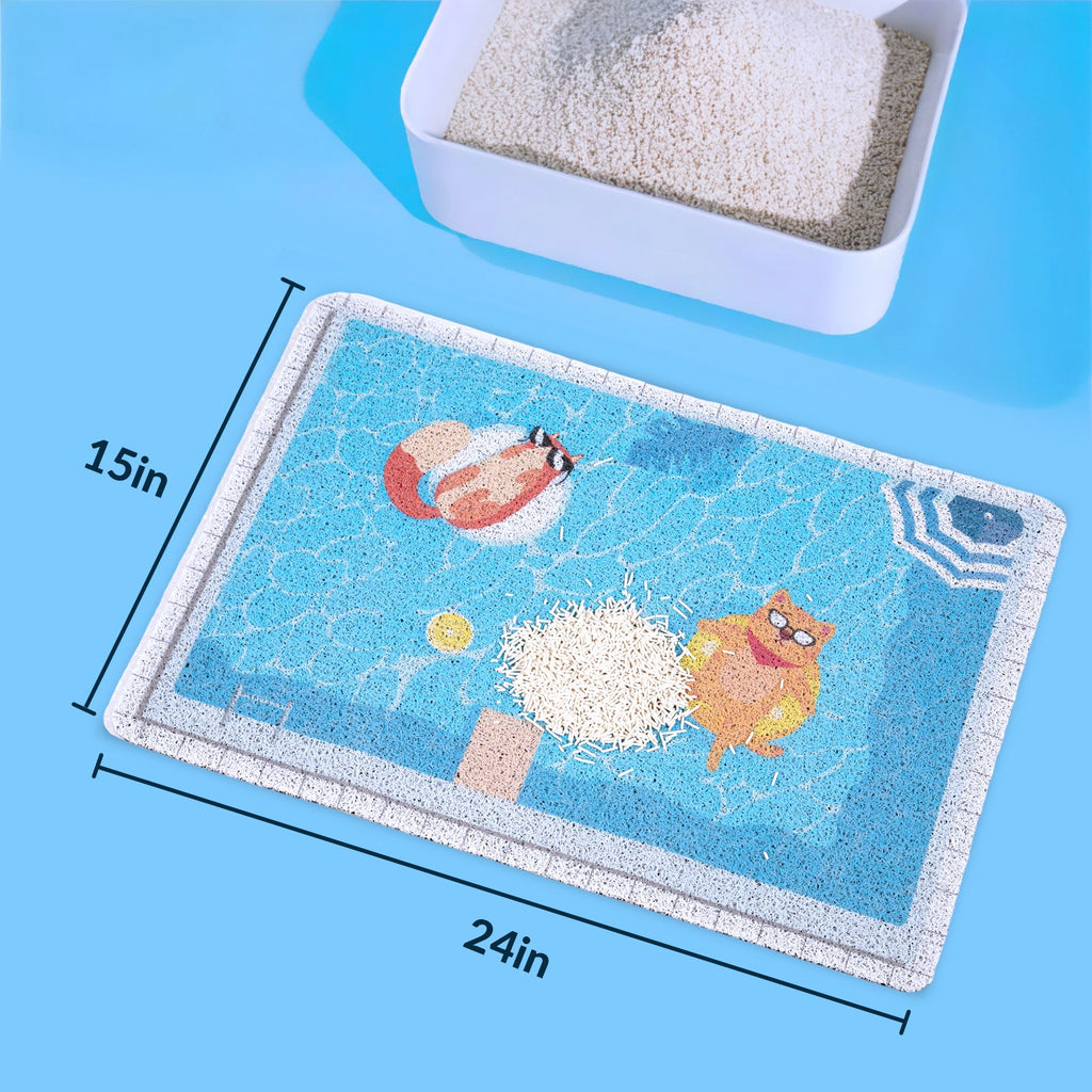 Summer Pool Cat Litter Mat