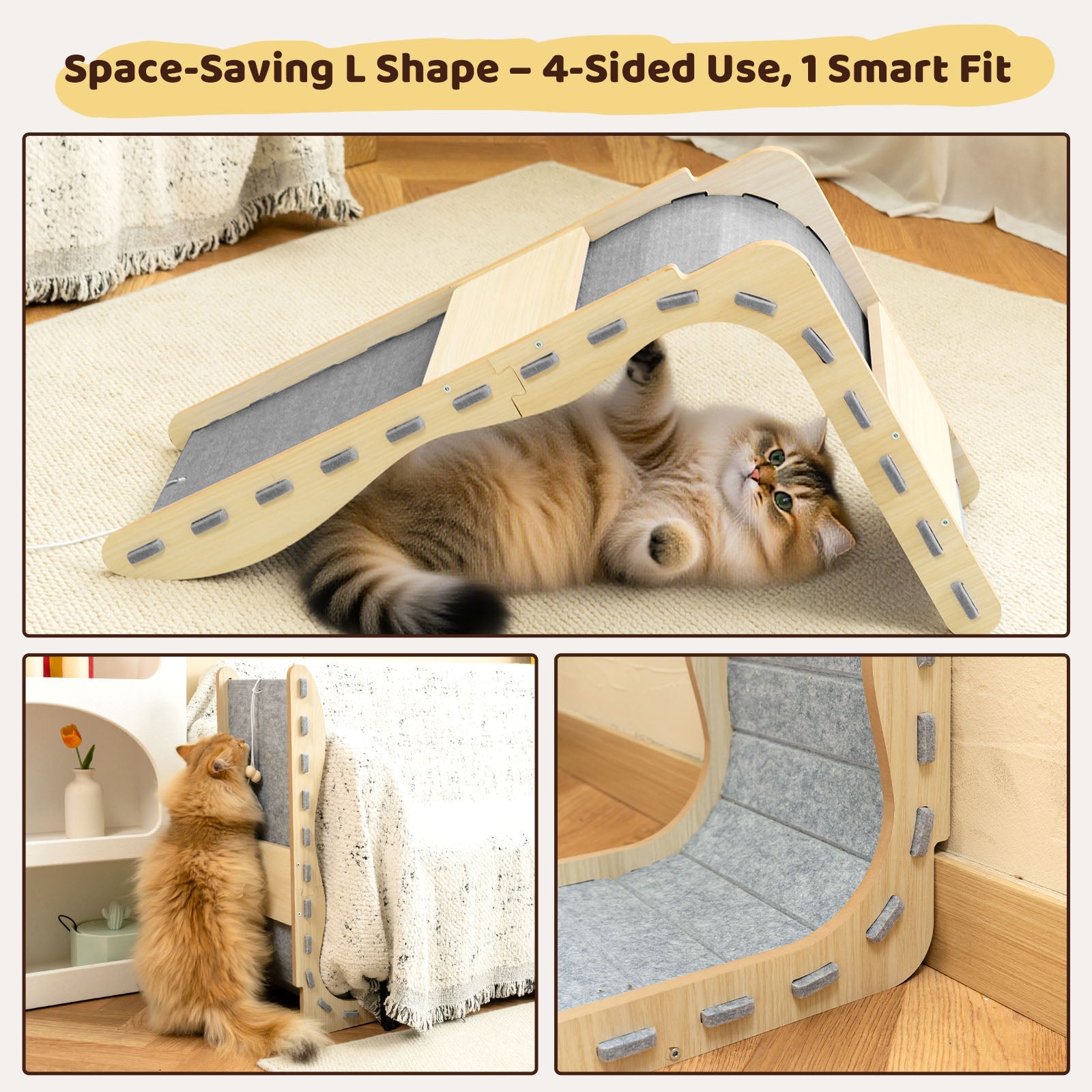Modern Felt L-Shape Cat Scratcher