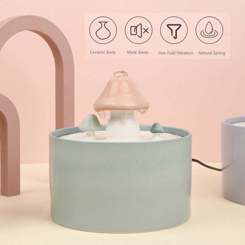 Mushroom Cat Water Fountain