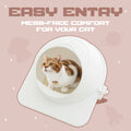Space Capsule Semi-Enclosed Cat Litter Box with Scoop