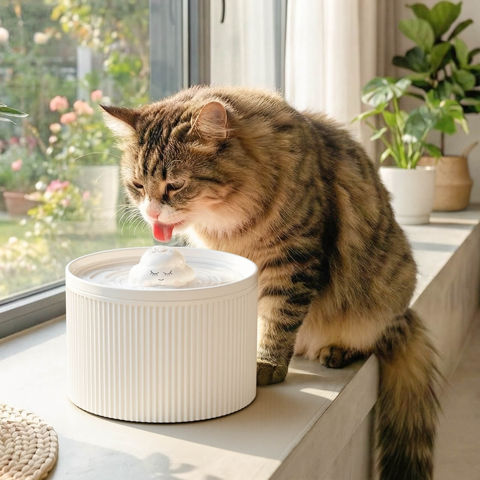 50oz Cloud Cat Water Fountain: Enhanced Filtering for Refreshing Hydration