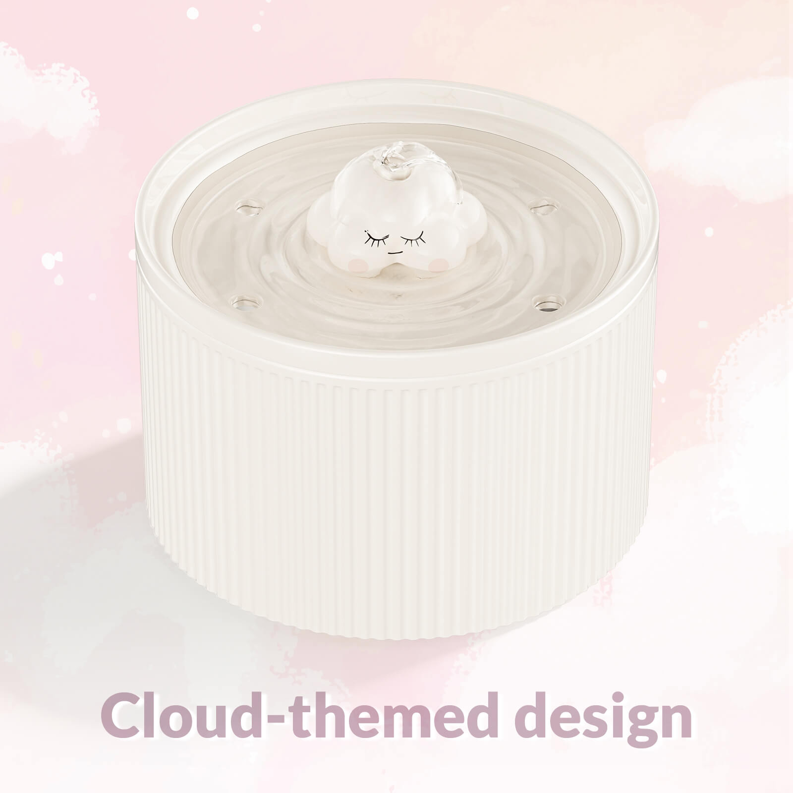 50oz Cloud Cat Water Fountain: Enhanced Filtering for Refreshing Hydration