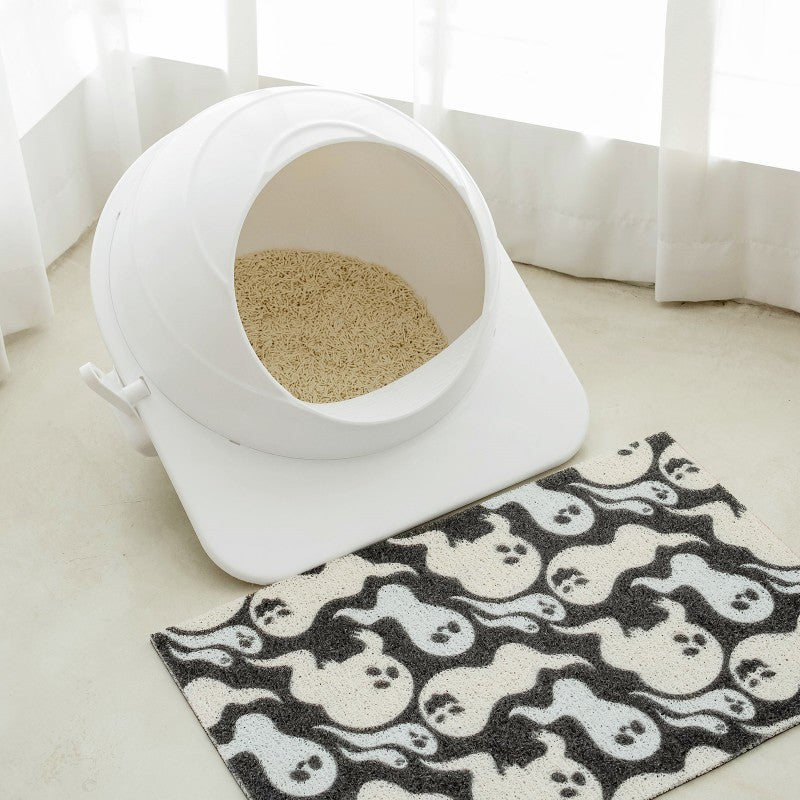 Space Capsule Semi-Enclosed Cat Litter Box with Scoop