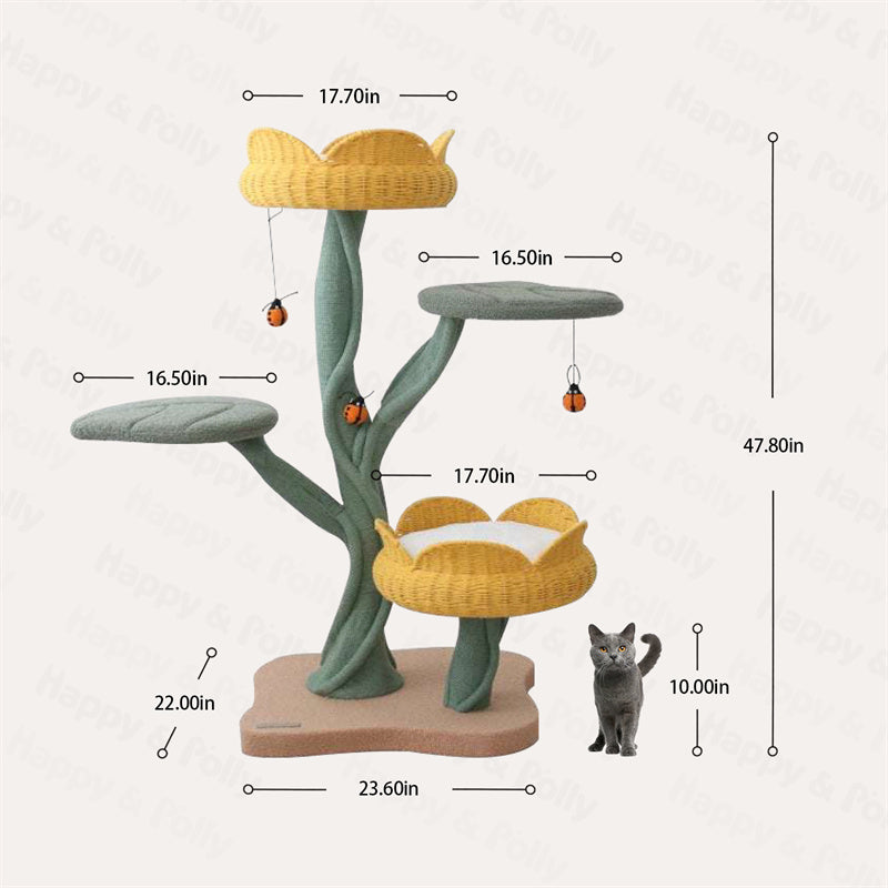 Yellow Tulip Cat Tree